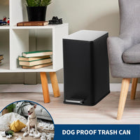 Garvee 4 Gallon Stainless Steel Step Trash Can with Removable Inner Bucket and Soft-Close Lid for Bathroom Living Room and Office, Black