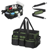 Garvee Extra Large Wearable Cleaning Caddy with Adjustable Shoulder Strap & Waist Belt, Heavy Duty Waterproof Oxford Fabric Organizer, 18.11x11.02x11.02 Inches - Green