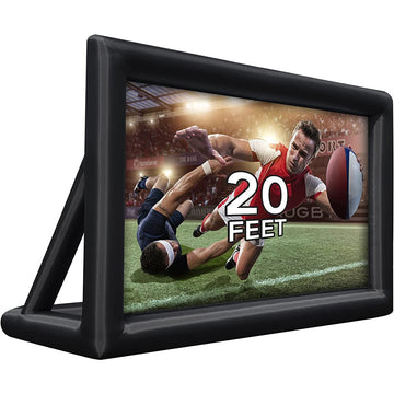 Garvee Inflatable Projector Screen 20FT, Portable Blow Up Outside Projector Screen, Front & Rear Projection, with Rope, Air Blower, Ground Nails and Carry Bag, for Theater/Football/Backyard Party