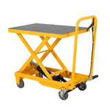 Garvee Double Scissor Hydraulic Lift Table Cart, 500lbs Capacity 48" Lifting Height, Lift Table w/ 4 Wheels and Non-Slip Pad, Elevating Hydraulic Cart for Material Handling and Transportation - black