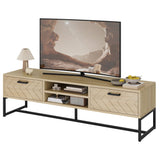 Garvee TV Stand up to 65 Inch TV, Entertainment Center TV Console Table with Storage Cabinets, Wooden TV Stands for Living Room, Bedroom, Oak