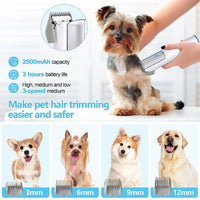 Garvee Pet Grooming Vacuum Suction Dog Grooming kit with 2 L Large Dust Cup Low Noise Dog Hair Remover, Blue
