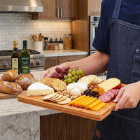 Garvee 16" x 11"Large Bamboo Cutting Board with Juice Groove and Handles Wood Cutting Board for Kitchen