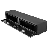 Garvee 72'' Black Steel Truck Tool Box with T-Handle Lock, Heavy Duty Truck Toolbox for Pickup Truck Bed, RV, Trailer, 72"x16"x13" - Black-Steel