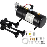 Garvee 150DB Train Horns Kit, 4 Trumpets Truck Air Horn Kit with 0.8 Gallon Tank & 150 PSI Air Compressor, 12V Train Horns for Pickup Trucks, Car, Motorcycle, Semi, Jeep, RV, SUV, Van, Boats - Black