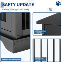 Garvee Dog Crate Furniture for 2 Dogs, 47" Double Dog Kennel with Removable Divider and 2 Drawers, Triple Doors, Decorative TV Stand Side Table, Indoor Pet Cage for Large/Medium/Small Dogs, Black