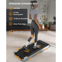 Garvee 2.5 HP Walking Pad, 0.6-3.8 MPH, 256 LBS Plug & Play, Under Desk Electric Treadmill for Home Office, Space Saving Treadmill, No Assembly Needed Portable Treadmill for Office Home Exercise