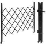 Garvee Single Folding Security Gate, Steel Accordion Gate, 360° Rolling, Padlock, 61" H x 71" W, Home & Industrial Use - black