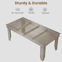 Garvee Farmhouse 71" Wood Rectangular Dining Table with L-Shaped Legs Suitable for 6-8 People for Dining Room, Grey