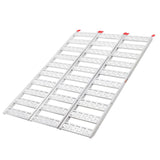 Garvee 50x76 Inch Aluminum Tri-Fold Ramp with Treads, 1500Lbs ATV Ramp with Load Straps, Folding Ramp for Motorcycles, Truck Bed, ATVS, UTVS, Trailer, Tractor,Lawnmowers, Snow Blowers - Silver
