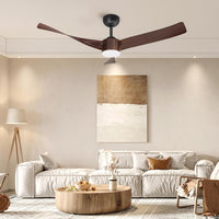 Garvee 52" Ceiling Fan with Light, Remote Control, 6-Speed, Quiet DC Motor, Dimmable 3CCT for Bedroom & Patio (Walnut)