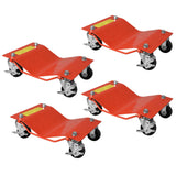 Garvee Car Dolly Set of 4 - Heavy-Duty Vehicle Wheel Dollies for Moving Cars, Motorcycles, and Trucks in Garage, 6,000 lbs Capacity, Orange - Orange
