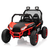 Garvee Ride - P Series: 24V 2 Seater Ride On Car, XXXL Off-Road Utv for Kids w/Metal Frame, 20 Inch Wide Seat, 400W Electric Vehicle Toy Car w/Pop Music, 3 Speeds for Boys and Girls,Red - red