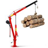 Garvee Pickup Truck Crane with Hand Winch, 2000 LBS Capacity, 360° Swivel, Folding Electric Winch, Red, Construction & Forestry Use - Red