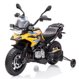 Garvee Ride - P Series: 12V 7AH Kids Motorcycle + Licensed BMW + High/Low Speed & EVA Tire + LED Headlights + Spring Suspension + Music + Boys and Girls - Yellow