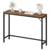 Garvee Behind Couch Table, Rustic Console Table, 39.4" Sofa Table for Living Room, Industrial Hallway Table for Entryway -Rustic Brown - Retro