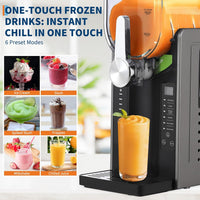 Garvee 68OZ Commercial Slushy Machine - 2L Single Bowl Frozen Drink Maker with 6 Preset Modes for Spiked Slush & Ice Cream, Charcoal Gray