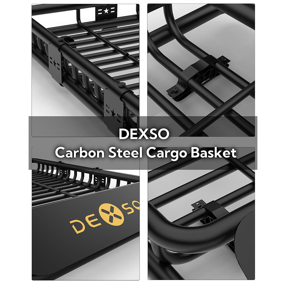 Garvee 46" x 36" x 5" Universal Roof Rack Carrier Basket, Waterproof Cargo Carrier Bag for SUVs, Trucks, Vehicles, 44" x 34" x 17", Black