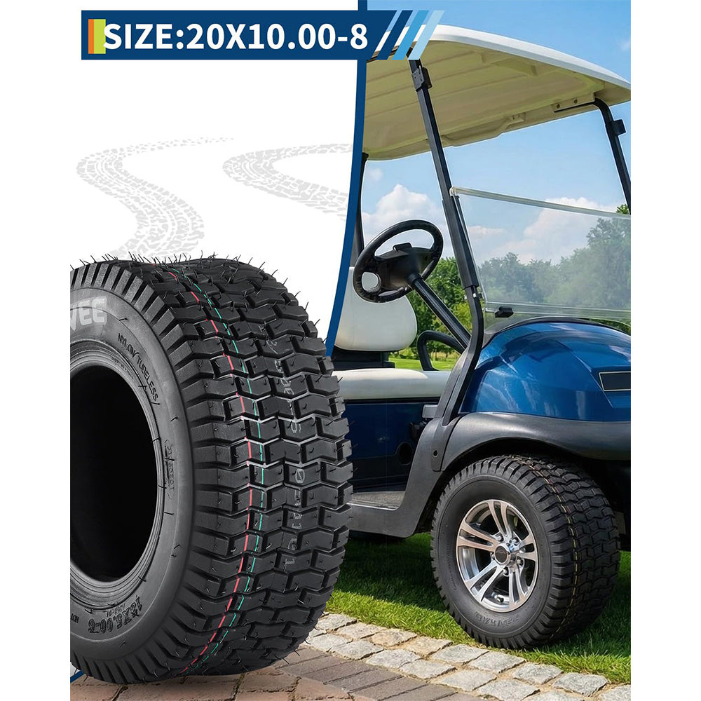 Garvee 2 Pack 13x5.00-6 Lawn Mower Tire V Pattern Tubeless for Lawn & Garden Riding Mower Tractor Golf Cart Utility Vehicles 4PR Black