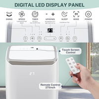 Garvee 3-in-1 Portable Air Conditioner - 12,000 BTU Capacity, Remote Control, Fast Cooling for Up to 550 Sq. Ft., Low Noise Operation, Sleep Mode & 24-Hour Timer - White