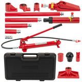 Garvee 12 Ton Porta Power Hydraulic Jack Kit with 4.6 ft Oil Hose for Car and Truck Repair, 26455 Lbs Capacity, Storage Case Included - Red