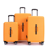 Garvee 3 Piece Luggage Sets With TSA Lock Lightweight Suitcase With 2 Hooks 360 Degree Double Spinner Wheels For Men Women 21in 25in 29in Orange - Orange(20/24/28) As Shown