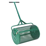 Garvee 24 Inch Peat Moss Spreader with T Handle & Side Latches - Green