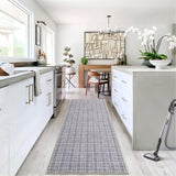 Garvee Area Rug 2x3 Modern Rug Washable Doormat Plaid Print Accent Rug Low Pile Non-Slip Aesthetic Door Mat Soft Non-Shedding Small Rug Indoor Entrance Kitchen Mat for Bedroom Nursery Grey - Dark Gray