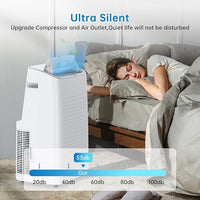 Garvee 15,000 BTU Portable Air Conditioner, Cools up to 800 Sq.ft, Portable AC Built-in Cool with Dehumidifier and Fan Modes, Remote Control and Installation Kits, < 50dB, White