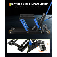 Garvee Hydraulic Motorcycle Lift Jack - 1500 lbs Capacity ATV Scissor Jack with 4.7"-14.57" Height Adjustment, Non-Slip Platform for Motorcycles, ATVs, and UTVs, Black Blue