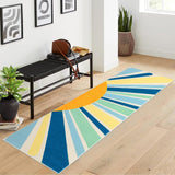Garvee Runner Rug 2x6 for Hallways Entryway Indoor Washable Kitchen Runner Rugs Boho Runner Rugs for Bedroom Non-Slip Carpet Mat for Bathroom Entrance Living Room, Blue - Blue