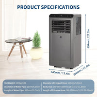 Garvee 2026 New Update 8000 BTU Portable Air Conditioners, 3-In-1 Portable AC Units for Rooms with Dehumidifier, Quiet Room Air Conditioner Cools Up to 350 Sq.Ft., Energy Efficient, Remote, 24Hrs Timer, Auto Swing