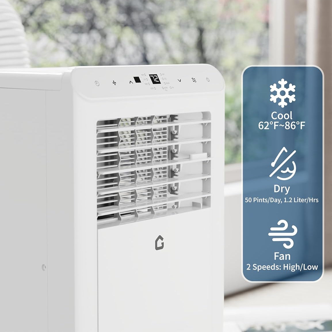 Garvee 8000 BTU Portable Air Conditioners Cool Up to 350 Sq.Ft,3 IN 1 Portable Ac Unit with Remote Control/LED Display/24Hrs Timer/Window Installation Kit & Low Noise for Home/Hotel/Office - White Top