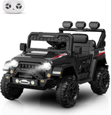 Garvee Ride - P Series: 3-6, Ride on Car with 2.4G Remote Control, 12V Battery Powered Electric Car for kids with 3 Adjustable Speeds, Soft Start, Battery Display, Music (Black) - Black