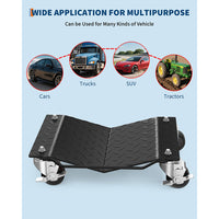 Garvee Car Wheel Dolly Set of 4 Heavy Duty Vehicle Mover with Brakes for Cars, Trucks, Trailers, Motorcycles, Black, 6000 LBS Capacity