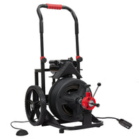 Garvee 100Ft x 1/2 Inch Drain Cleaner Machine 6.8A, Professional Auto-feed Electric Drain Auger for 1 to 4 Inch Pipes, with 6 Cutters, Glove, Drain Auger Cleaner Sewer Snake