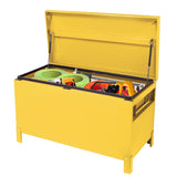 Garvee 36" × 15" × 15" Industrial Steel Truck Toolbox Lockable Recessed Handles Hydraulic Slow-Close Lid Forklift Ready Waterproof Heavy-Duty Storage for Pickup Beds & Trailers - Yellow