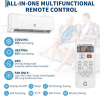 Garvee SEER 22 12000BTU 115V Mini Split Air Conditioner | Energy-Efficient Inverter AC System with WiFi, Remote Control & Easy Installation Kit for Rooms Up to 750 Sq.Ft