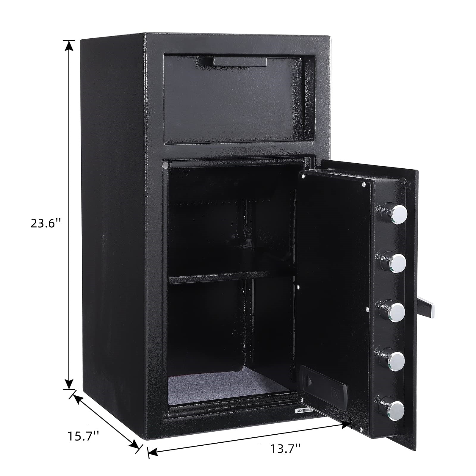 Garvee 2.9 Cubic ft Depository Safe Digital Depository Safe Box, Electronic Steel Safe with Keypad, Locking Drop Box with Slot, Metal Lock Box with Two Emergency Keys for Your Valuables, Black