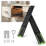 Garvee 5 Pair Full Extension Drawer Slides Rails, 14 Inch Drawer Slides 100LB Capacity, Heavy Duty Full Extension Ball Bearing, Side Mount Drawer Rails, Cabinet Drawer Slides for Dresser, Kitchen - Black