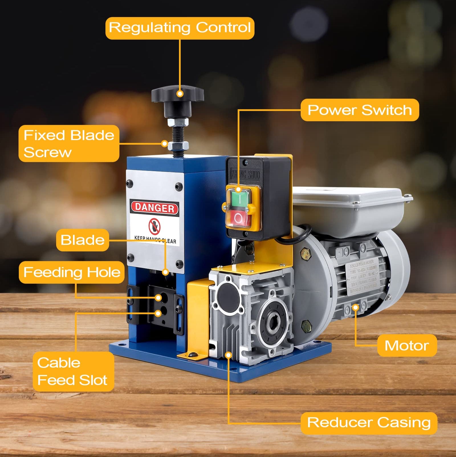 Garvee Electric Wire Stripping Machine for Scrap Cable Copper Recycling, 0.06-0.98 Inch High Precision Wire Stripper Tool, Automatic Wire Stripper for 7/0-15 AWG