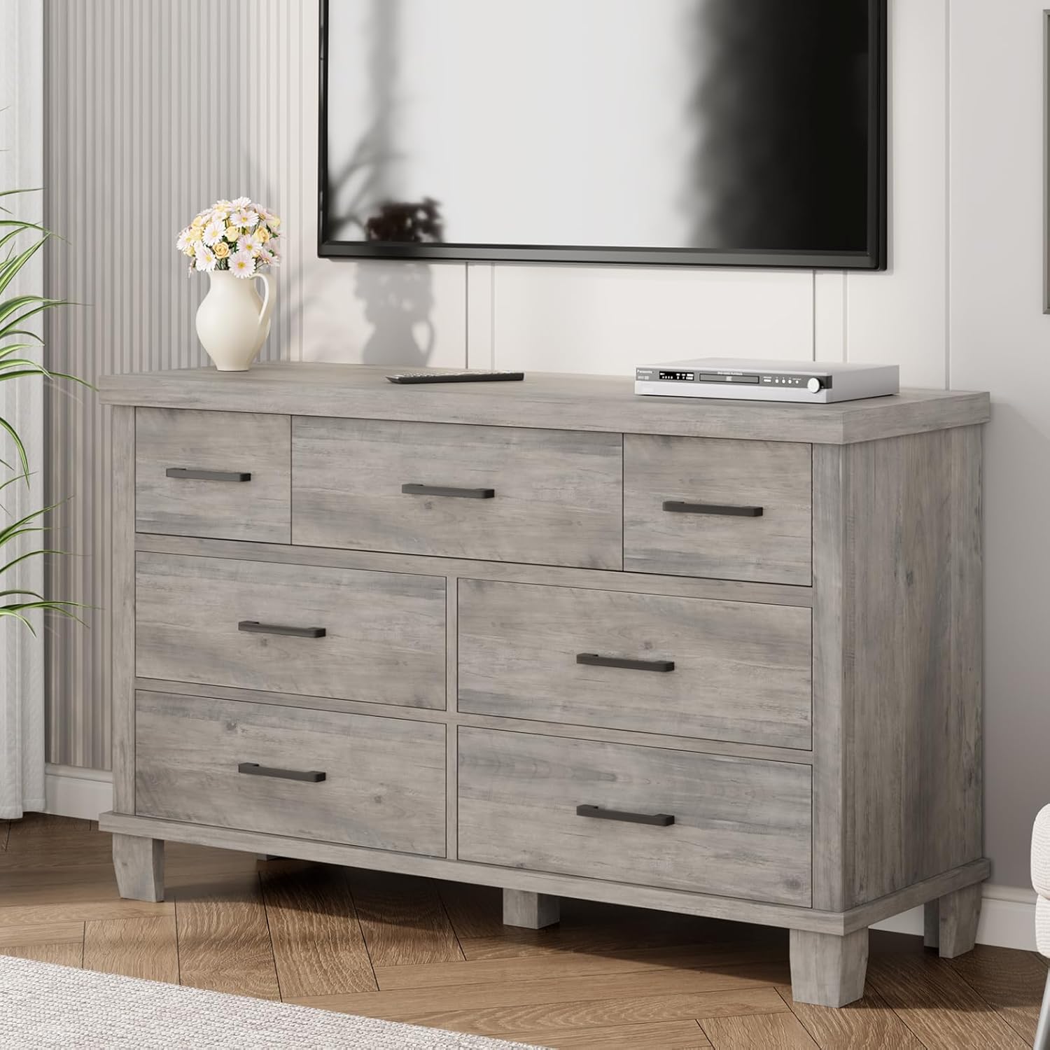 Garvee Dresser for Bedroom with 7 Drawers, Storage Chest of Drawers with Metal Handle, Wooden Dresser Organizer for Living Room,Closet,Entryway,Nursery