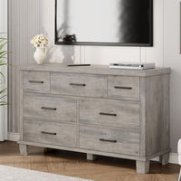 Garvee Dresser for Bedroom with 7 Drawers, Storage Chest of Drawers with Metal Handle, Wooden Dresser Organizer for Living Room,Closet,Entryway,Nursery