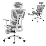 Garvee Ergonomic Office Chair, High Back Ergonomic Desk Chair with Adjustable Lumbar Support,Mesh Home Office Chair Gaming Chair with Footrest,Up to 400LB,Grey - Grey