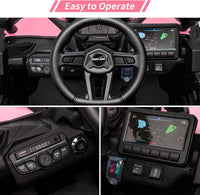 Garvee Ride - P Series: 12V Can-Am Ride-On UTV: Remote Control, Large Seat, Music, LED Lights, Spring Suspension, for Boys & Girls - Pink