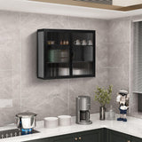 Garvee Bathroom Wall Cabinet with Removable Shelves, Over The Toilet Space Saver Storage Cabinet, Tempered Glass Door, Black, One Size - Black Style 1