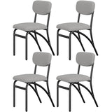 Garvee Dining Chairs Set of 4, Mid-Century Modern Upholstered Kitchen Dining Room Chairs with Arched Metal Legs for Dining Room Kitchen Living Room, Grey - Grey