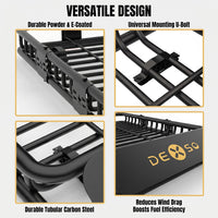 Garvee 46" x 36" Universal Roof Rack Basket, Heavy Duty Cargo Carrier for SUVs, Trucks, Vehicles, 200 Lbs Capacity, Black