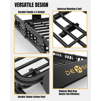 Garvee 84" x 39" x 6" Universal Roof Rack Basket - 200 lbs Capacity Heavy-Duty Rooftop Cargo Carrier with Extension for SUVs, Trucks, and Vehicles, Black