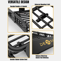 Garvee 64" x 39" x 6" Universal Roof Rack Basket with Cargo Net, Heavy Duty Luggage Holder for SUVs, Trucks, Vehicles, Black